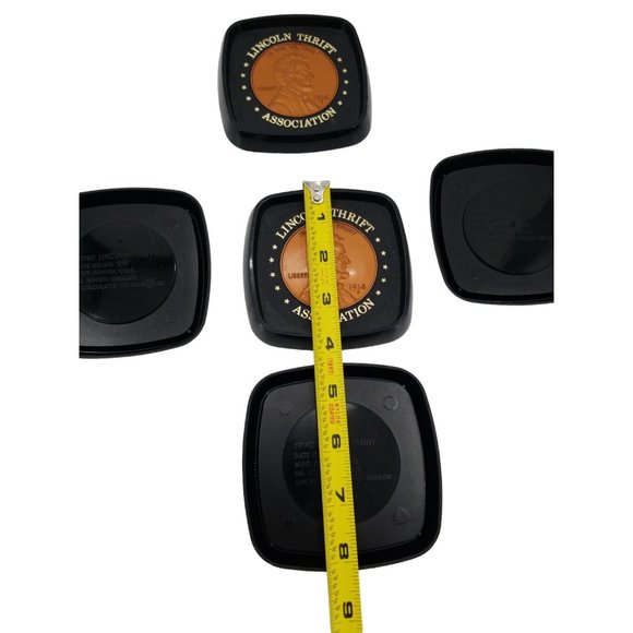 Vintage Banking Plastic Rare Coin Coasters Lincoln Thrift Association - Picture 7 of 8